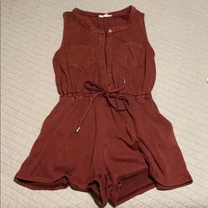 Maroon jumper with silver metal buttons